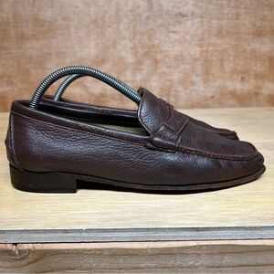ARTIOLI “Antonio Andrea” Brown Leather Penny Loafers Men Size 8 D